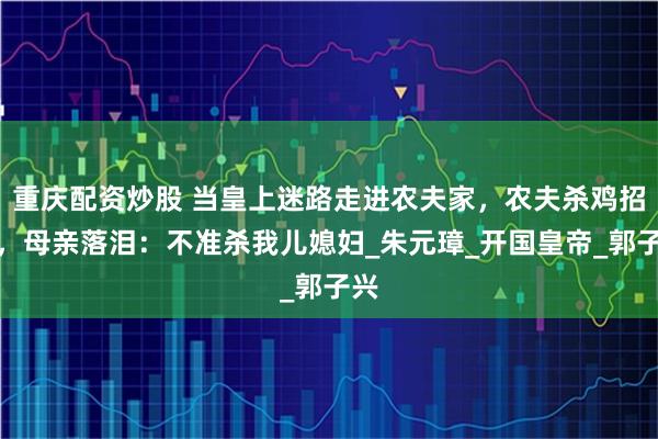 重庆配资炒股 当皇上迷路走进农夫家，农夫杀鸡招待，母亲落泪：不准杀我儿媳妇_朱元璋_开国皇帝_郭子兴